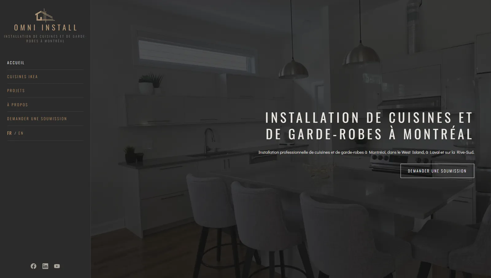 Page d'accueil du site omniinstall.ca